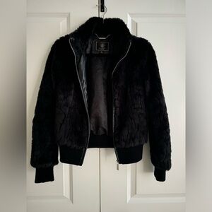 Black faux fur jacket